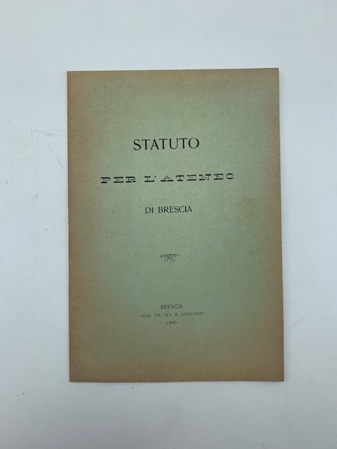 Statuto per l'ateneo di Brescia